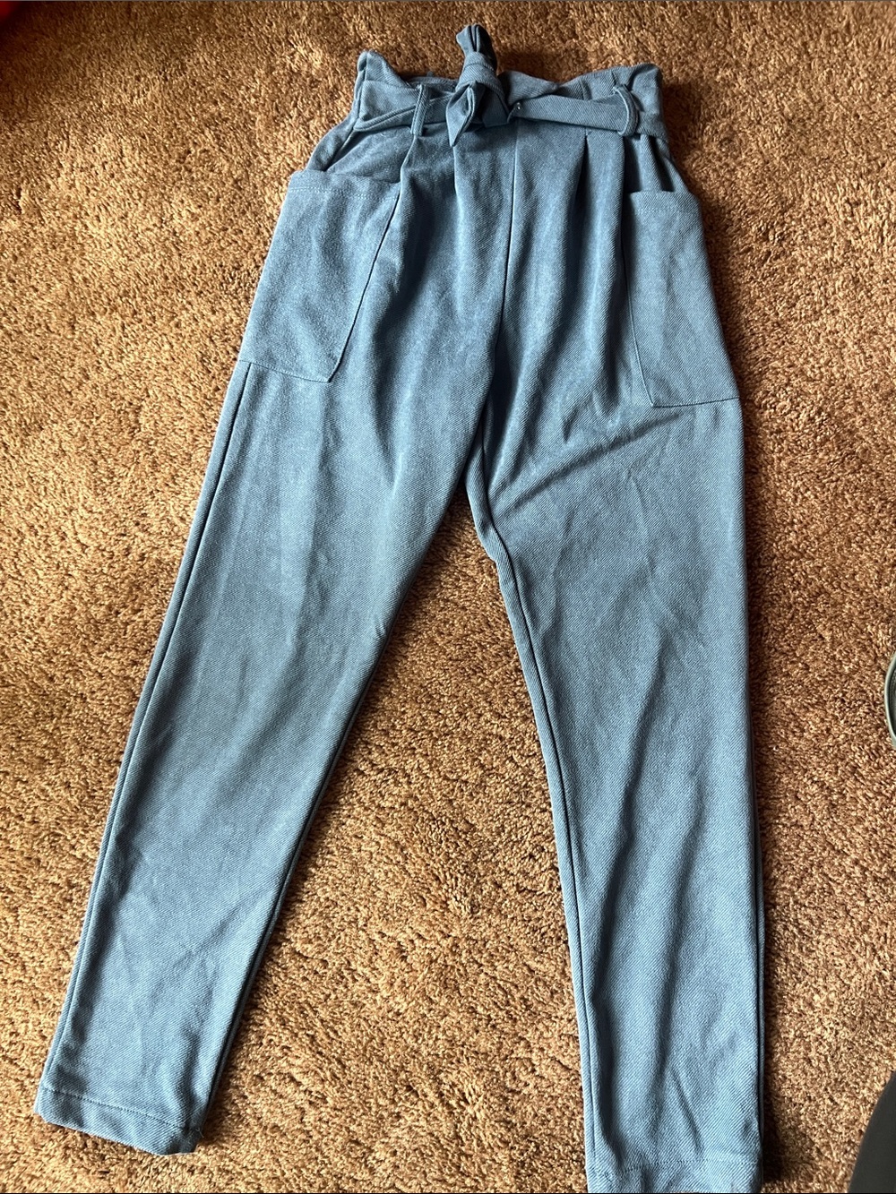 Kids Paperbag Waist Jeans - Blue